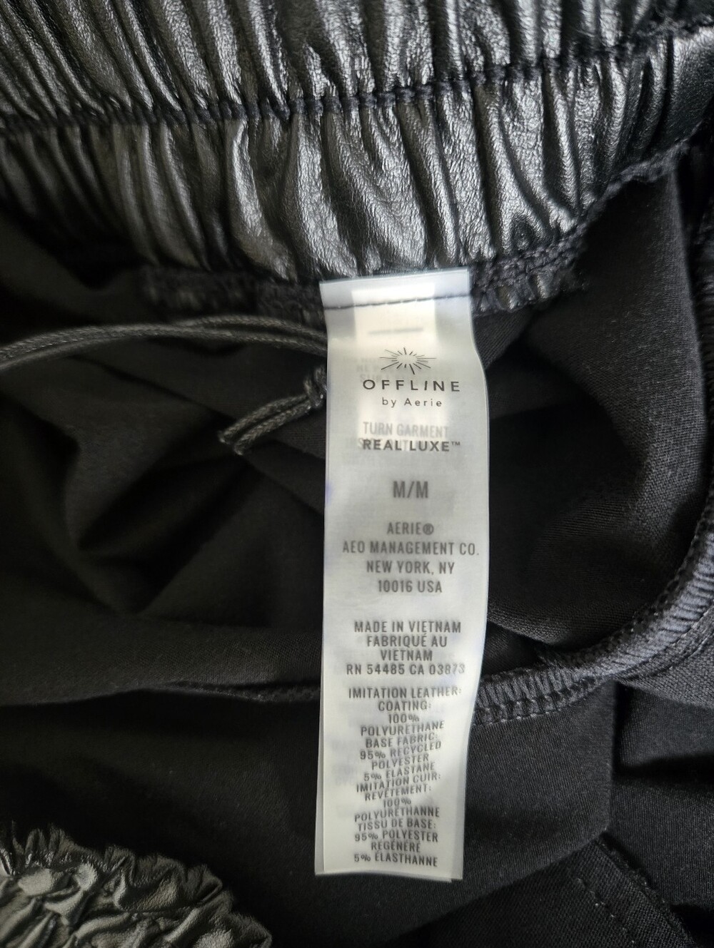 NEW. OFFLINE by Aerie Real Luxe Faux Leather Wide Leg Pants in True Black MEDIUM - Picture 5 of 10